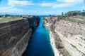 View of the Corinth canal in Greece.