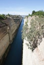 View of the Corinthian canal from the old bridge Royalty Free Stock Photo