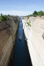 View of the Corinthian canal from the old bridge Royalty Free Stock Photo