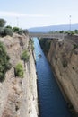 View of the Corinthian canal from the old bridge