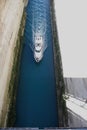 View of the Corinthian canal from the old bridge Royalty Free Stock Photo