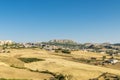 View of Corleone between fields in Sicily, Italy Royalty Free Stock Photo