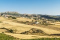 View of Corleone between fields in Sicily, Italy Royalty Free Stock Photo