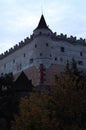 View of the corner of a medieval fortress in Slovakia.