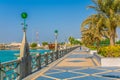 View of the corniche - promenade in Abu Dhabi, UAE Royalty Free Stock Photo