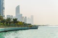 View of the corniche - promenade in Abu Dhabi, UAE Royalty Free Stock Photo