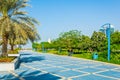 View of the corniche - promenade in Abu Dhabi, UAE Royalty Free Stock Photo