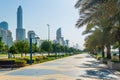 View of the corniche - promenade in Abu Dhabi, UAE Royalty Free Stock Photo