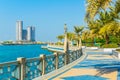 View of the corniche - promenade in Abu Dhabi, UAE Royalty Free Stock Photo
