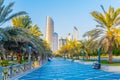 View of the corniche - promenade in Abu Dhabi, UAE Royalty Free Stock Photo