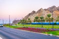 View of the corniche road in Muscat, Oman Royalty Free Stock Photo