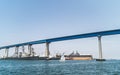 View of Coronado Bridge in San Diego on clear day Royalty Free Stock Photo