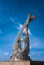 View of the Coronation of King Saint Stephen statue in Esztergom