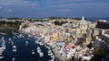 View of Corricella, on the island of Procida. Naples