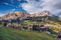 View of Cortina D'Ampezzo with Pomagagnon mount in the backgroun