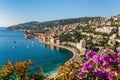 view of Cote d 'Azur near the town of Villefranche-sur-Mer Royalty Free Stock Photo