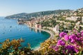 view of Cote d 'Azur near the town of Villefranche-sur-Mer Royalty Free Stock Photo