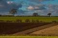 View of Cotswold Countryside on a bright winter`s evening Royalty Free Stock Photo