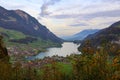 View of country village in nature and environment at swiss Royalty Free Stock Photo