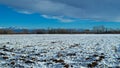 View of the countryside with a bit of snow