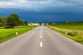 View of countryside road after thunder storm Royalty Free Stock Photo