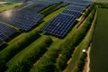 A view of the countryside from a solar energy photovoltaic power producing system rural areas and agriculture