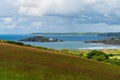 View of the countryside from Thurlestone to Burgh Island Royalty Free Stock Photo