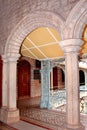 A view of courtyard with beautiful flooring in the palace of bangalore. Royalty Free Stock Photo