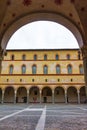 Historic courtyard view Sforza castle Milan Italy Royalty Free Stock Photo