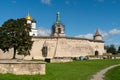 Pskov, Russia, September 6, 2024. Dovmontâs sword on the wall of an ancient fortress.