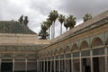 View of courtyard of Palais Bahia on a stormy day