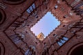 View from the courtyard of Palazzo Pubblico to the Torre del Mangia. Siena Royalty Free Stock Photo