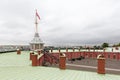 View of the courtyard of the Peter and Paul fortress, Naryshkin Bastion with the fortress wall. Peter and Paul fortress,