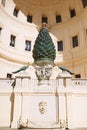 View of courtyard of the Pigna `Courtyard of the pine cone` Vatican Museum summer sun sunshine