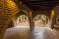 View of the courtyard of the Salle D`exposition Et atrium, Barcelona, Spain.