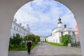 View courtyard Spaso-Preobrazhensky monastery. Valaam Transfiguration monastery