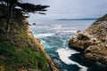 View of a cove at Point Lobos State Natural Reserve, in Carmel, Royalty Free Stock Photo