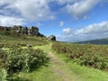 View of the, Cow and Calf rocks near, Ilkley, Yorkshire, UK Royalty Free Stock Photo