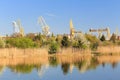 A view of the crane in Szczecin town,Poland,