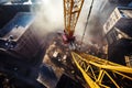 View from a crane working on a construction site