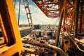 View from a crane working on a construction site