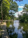 View of the Crang park pond in Romania