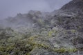 view of crater on active mountain with sulfur gas come out from stone. Beautiful landscape of mount Papandayan. Papandayan Royalty Free Stock Photo