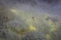 view of crater on active mountain with sulfur gas come out from stone. Beautiful landscape of mount Papandayan. Papandayan Royalty Free Stock Photo