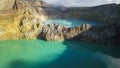 View of the crater wall above the turquoise lake Kootainuamuri. Kelimutu - Turquoise colored volcanic lake Royalty Free Stock Photo