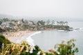 View of Crescent Bay on a cloudy day, in Laguna Beach, Orange County, California Royalty Free Stock Photo