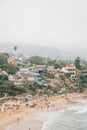 View of Crescent Bay on a cloudy day, in Laguna Beach, Orange County, California Royalty Free Stock Photo