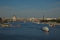 View of the Crimean Bridge and the Cathedral of Christ the Savior. Royalty Free Stock Photo