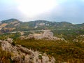 View of Crimean mountains and the Black sea coast at autumn in Crimea Royalty Free Stock Photo