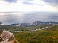 View of the Crimean mountains and the Black sea coast in Crimea Royalty Free Stock Photo